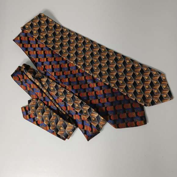 Vintage Christian Dior Monsieur/Bill Blass Patterned Silk Ties Set - Multicolor - Picture 2 of 5